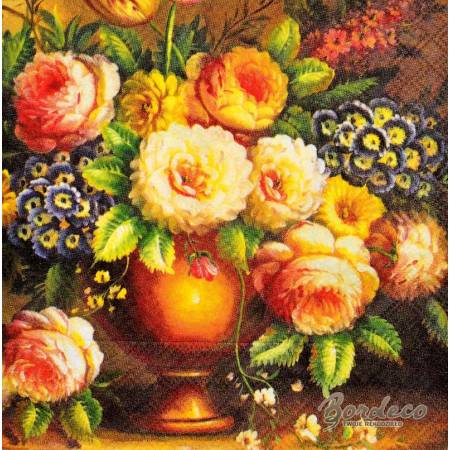 Serwetka do decoupage firmy AMBIENTE bukiet ogrodowy 33x33cm